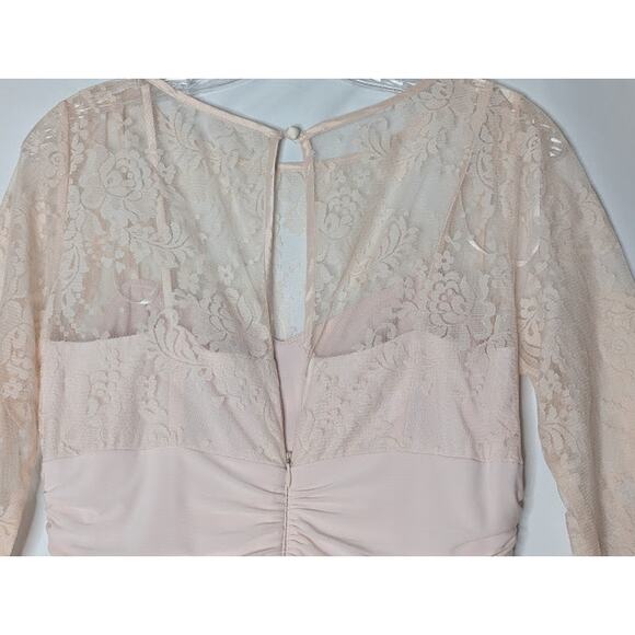 JESSICA HOWARD Midi Ballet Pink Floral Lace Fit and Flare Dress size 10 Wedding - Picture 8 of 9